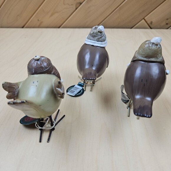 3 Sullivans Decorative Winter Bird Figurines With Hats & Scarves by Valerie - Picture 3 of 14